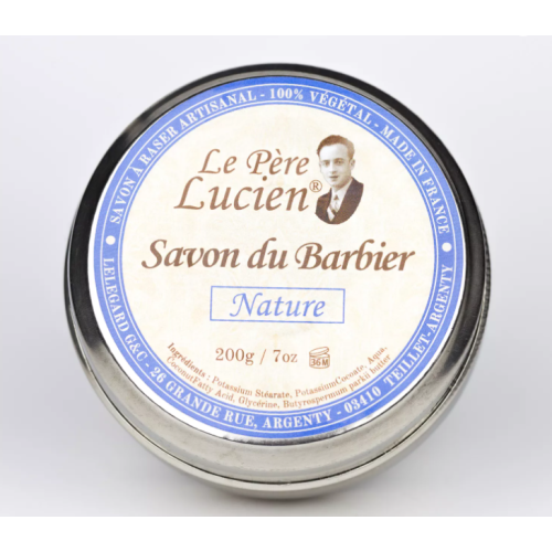 Le Pere Lucien - Shaving Soap Nature in Stainless Steel Box with Lid , 200g (σαπούνι ξυρίσματος)