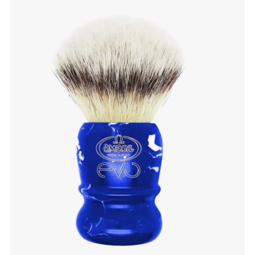 Omega Shaving Brush EVO 2.0 Synthetic Sapphire Blue