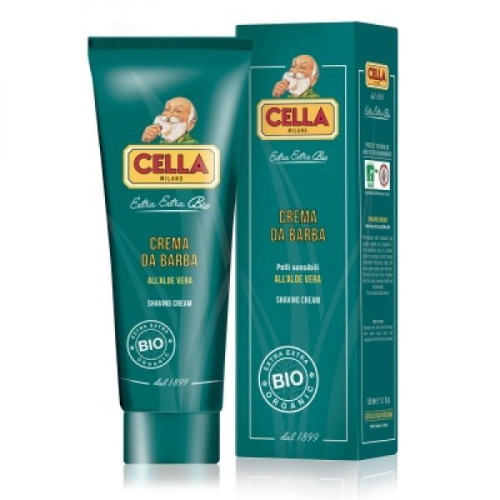 Cella Milano shaving cream tube bio/organic with aloe vera (sensitive skin) 150ml(5.1fl.oz.)