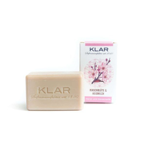 Klar Cherry Blossom & Rise Milk soap(hands and body)100g (σαπούνι με εκχύλισμα κερασιάς και ρυζιού)