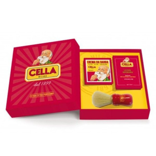 Cella Milano Total Shaving Gift Box Set(Shaving Cream Bowl,Aftershave Lotion,Shaving Brush)
