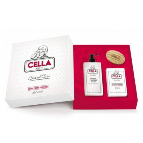 Cella Milano Total Beard Gift Box Set(Beard Conditioner Shampoo,Beard Oil,Beard Brush)