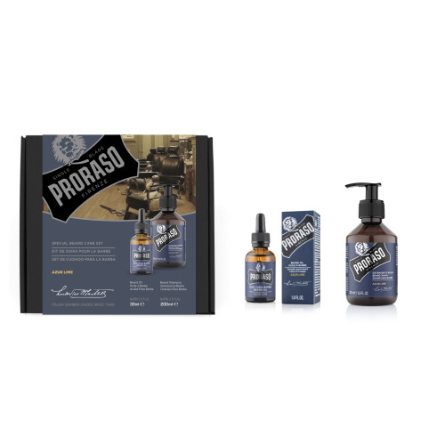 Proraso  Duo Pack Beard Gift Set Azur Lime , Beard Oil & Beard Shampoo