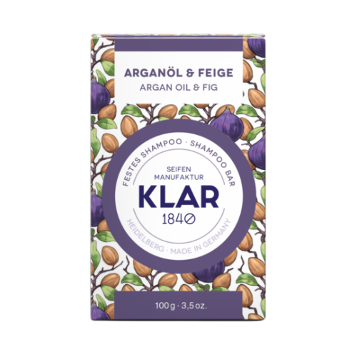 Klar Argan Oil & Fig Shampoo Bar 100g (σαπούνι με έλαιο άργκαν και σύκο για ξηρά μαλλιά)