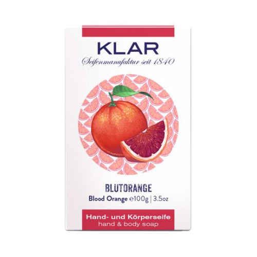 Klar Blood Orange Soap palm oil free 100g (σαπούνι σώματος/χεριών με κόκκινο πορτοκάλι)