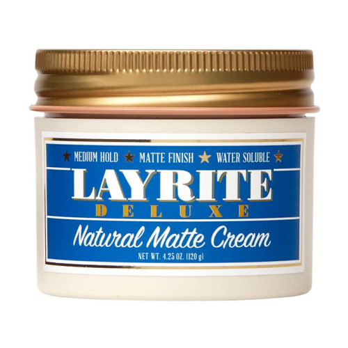 Layrite Deluxe Natural Matte Cream - Water Soluble  120gr ( medium hold / matte finish )