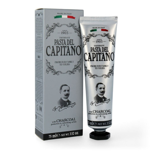 Pasta Del Capitano 1905 - Premium Collection Charcoal toothpaste 75 ml (οδοντόκρεμα με ενεργό άνθρακα)
