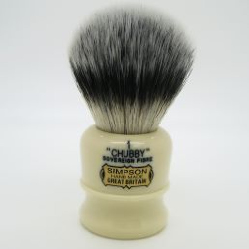 Simpsons Chubby 1 Sovereign Synthetic Fibre - Faux Ivory Shaving Brush