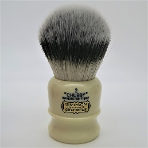 Simpsons Chubby 2 Sovereign Synthetic Fibre - Grande Faux Ivory Shaving Brush